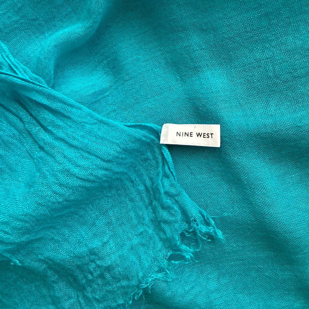Nine West Vibrant Teal Wrap Scarf